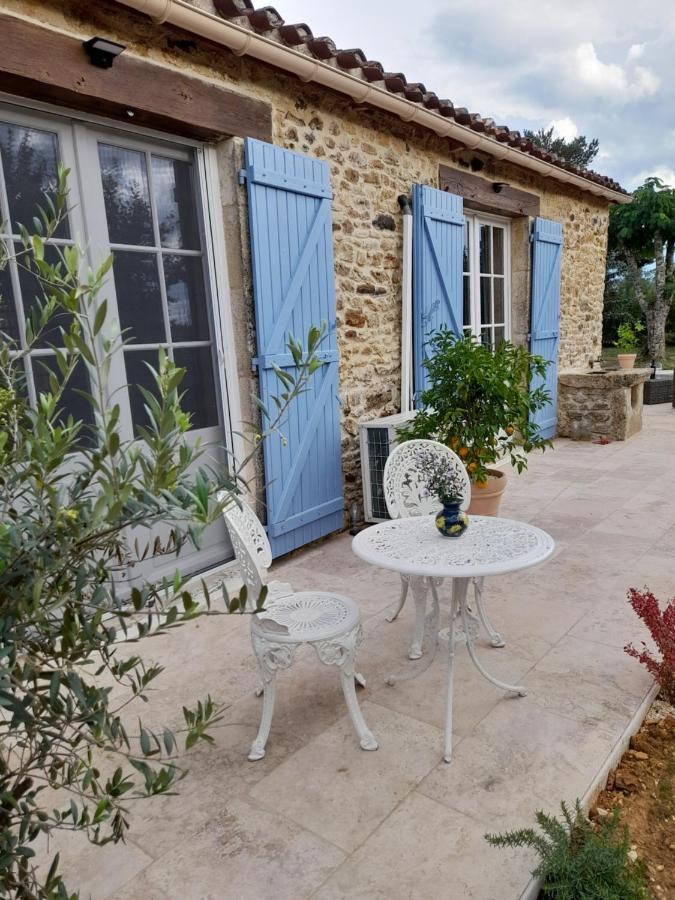 La Petite Maison Bleue Avec Piscine Loubejac Exterior photo